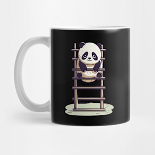 Panda Stuck On A Ladder. Kawaii Cute Panda Mug